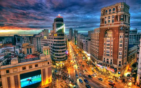 Images Madrid Spain HDR Roads Street Night Street lights Cities Wallpaper Madrid, Madrid Aesthetic, 2k Wallpaper, Spain Aesthetic, Madrid City, Madrid Wallpaper, Evening Sunset, Travel Wallpaper, U Bahn