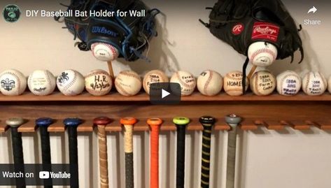 Baseball Bat Design, Baseball Bat Holder, Baseball Bat Rack, Baseball Bat Display, Bat Display, Bat Template, Sports Storage, Baseball Display, Bat Design