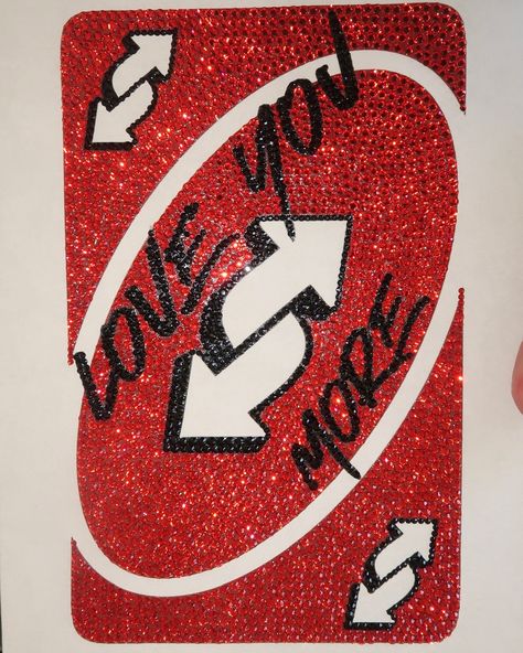 ✨SALE ENDS AT MIDNIGHT ✨our next sale will not be for awhile so get some while you can! UNO love you more kit is out! ❤️❤️ UNO reverse card has a special meaning to me and will always be a fav😍😍 Uno Painting, Uno Reverse Card Love, Custom Uno Cards, Bedazzled Canvas, Uno Reverse Card, Airbrush Design, Reverse Card, Uno Reverse, Rhinestone Designs Pattern