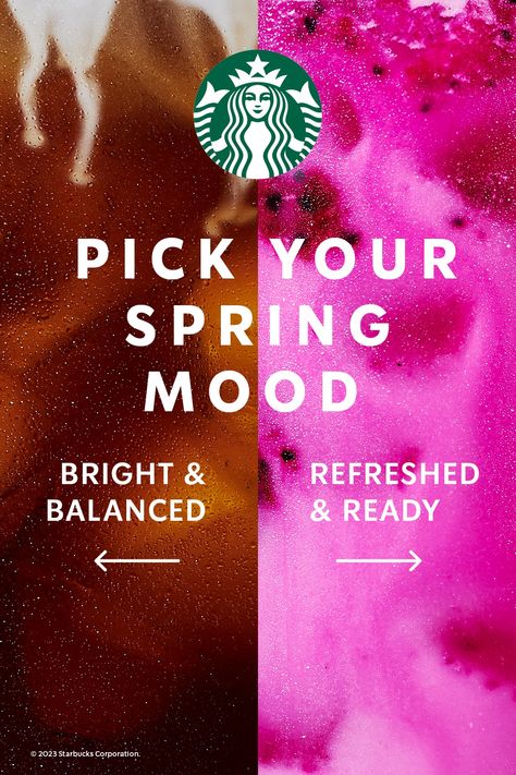 Starbucks has the drink for your every mood. Try our Starbucks Refreshers® Beverages or one of our cold brews as the perfect pick me up. Beverage Creative Ads, Starbucks Graphic Design, Starbucks Ads, Cake Shoot, Pubmat Ideas, Starbucks Advertising, March Themes, Drinks And Food, Ad Ideas