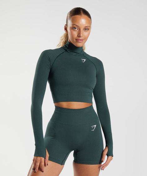 Fitness Outfits Women, Gymshark Outfit, Midi Top, Fitness Branding, Gym Sets, Gymshark Vital Seamless, Gym Shark, Gym Workout Outfits, Gym Clothes Women