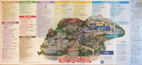 Disney California Adventure Map Pixar Pier Summer 2018 Scanned California Adventure Map, Disney Map, Disney World Map, Disneyland Map, Disneyland World, Disneyland California Adventure, California Parks, Disney California Adventure Park, California Adventure Park