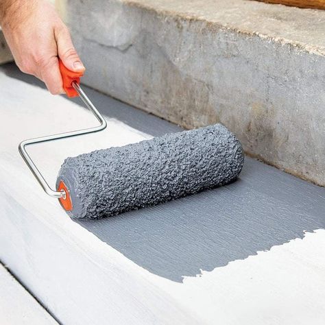 Best Concrete Paint, Concrete Refinishing, Concrete Step, Concrete Repair Products, Basement Floors, Paint Concrete Patio, Concrete Patio Makeover, Casa Hobbit, Concrete Paint