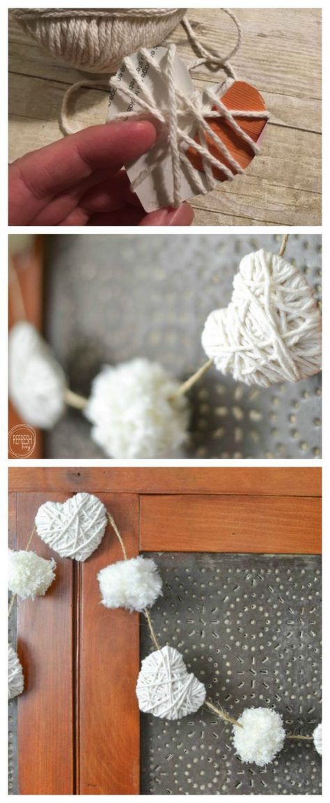 This would be such an easy way to decorate for Valentine's Day. I love the neutral colors and the farmhouse look! Saint Valentin Diy, Valentines Bricolage, Decoration Restaurant, Diy Valentines Decorations, Diy Bricolage, Mason Jar Crafts, Valentine's Day Diy, Valentine Day Crafts, Valentines Day Decorations