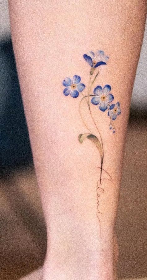 Forget Me Not Flower Tattoo, Forget Me Not Tattoo, 16 Tattoo, Cool Wrist Tattoos, Remembrance Tattoos, Flower Wrist Tattoos, Herz Tattoo, Knot Tattoo, Special Tattoos