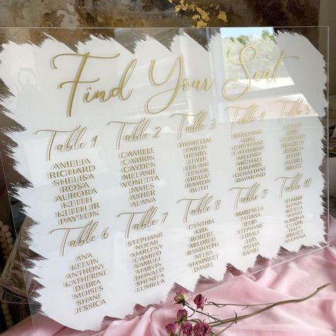 Acrylic Seating Chart, Event Checklist, Acrylic Wedding Signs, Find Your Seat, Reception Sign, Cricut Wedding, Beige Wedding, Signs Wedding, Reception Signs