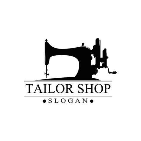 Vintage tailor shop logo icon symbol. Textile or industrial. Vector illustration concept Vintage Tailor Shop, Tailor Shop Logo, Tailoring Logo Design Ideas, Tailor Logo Design, Tailor Logo, Business Card Logo Design, Innovative Logo, Beautiful Logos Design, Logo Design Inspiration Branding