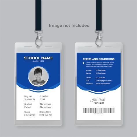 School id card template psd | Premium Psd #Freepik #psd School Id Template Layout, School Id Card Template, Orientation Day, Wedding Album Layout, Album Layout, School Id, School Frame, Fruit Picture, Id Card Template