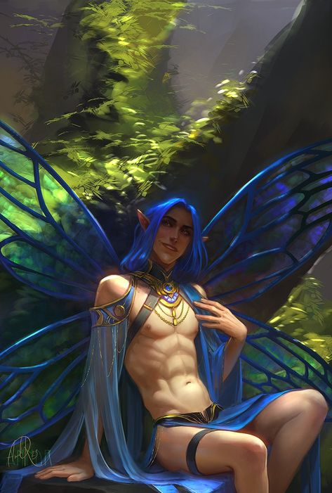 Fp-3KjbXwAAcm6Y (878×1300) Male Fairy, Fairy Boy, Elf Art, Poses References, Fairy Art, Gay Art, Male Art, Dnd Characters, Creature Art