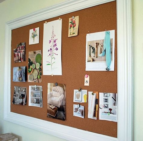 How to Make a Framed Bulletin Board – The Happy Housewife™ :: Home Management Bulletin Board Ideas For Bedroom, Cork Board Ideas For Bedroom, Cool Bulletin Boards, Framed Bulletin Board, Cork Board Wall, Diy Cork Board, Diy Bulletin Board, Framed Cork Board, Cork Diy