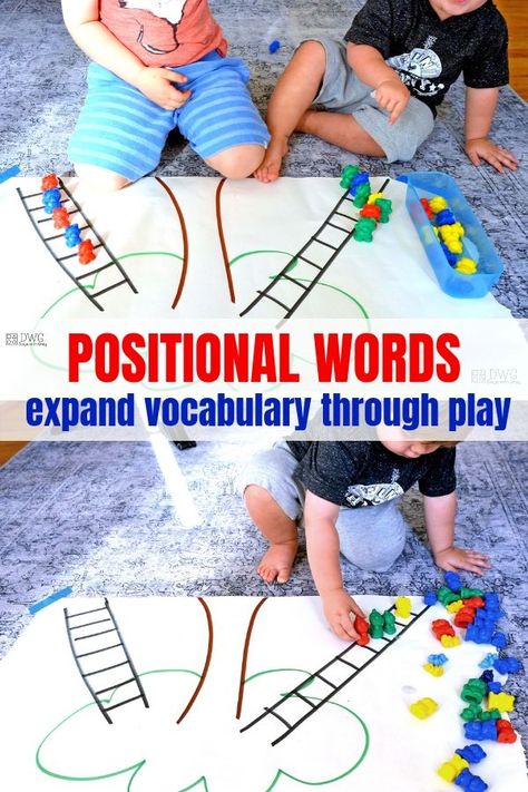 positional words for preschool, hands on learning to expand vocabulary Prek Positional Word Activities, Positional Language Activities Preschool, Preschool Concepts Activities, Positional Words Preschool Activities, Fall Positional Words Activity, Positional Words Activities Kindergarten, Preschool Literacy Activity, Teaching Positional Words Preschool, Positional Language Eyfs Activities