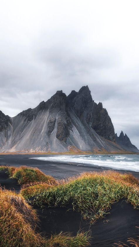 Nature mobile wallpaper background, cloudy black sand beach in Iceland | free image by rawpixel.com Iceland Wallpaper, Iphone Wallpaper Dark, Nature Mobile, Iphone Wallpaper Black, Iceland Nature, Iceland Photography, Dark Sea, Wallpaper Dark, Black Iphone