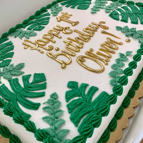 Tropical Theme Sheet Cake, Monkey Sheet Cake, Jungle Themed Sheet Cake, Jungle Safari Sheet Cake, Jungle Sheet Cake Ideas, Safari Theme Sheet Cake, Party Animal Sheet Cake, Luau Sheet Cake Ideas, Safari Birthday Sheet Cake