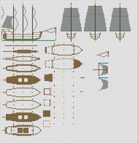 Minecraft Boat, Minecraft Ship, Minecraft Building Blueprints, Construction Minecraft, Minecraft Building Guide, Minecraft Decoration, Capas Minecraft, Minecraft Houses Blueprints, Minecraft Structures