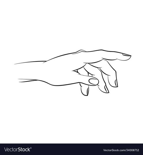 Womens Hands Drawing, Hand Letting Go Drawing, Women Hands Drawing, How To Draw A Hand Reaching Out, Womans Hand Drawing, Hands Outline Drawing, Woman Hands Drawing, Reaching Hand Drawing, Hand Outline Tattoo