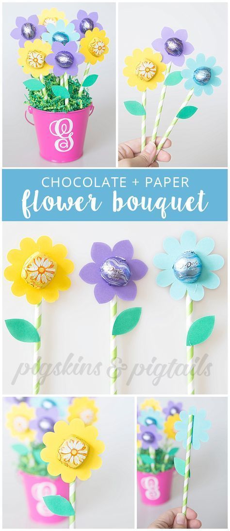 Teacher Appreciation Flower Gift with Dove Chocolates | Digital SVG cut file for the flowers available at pigskinsandpigtails.com Paper Flowers With Candy Center, Teacher Flowers Gifts, Spring Teacher Appreciation Gifts, Flower For Teacher Appreciation, Flower Ideas For Teacher Appreciation, Flowers For Teachers Gifts, Spring Gift For Teachers, Flower Gifts For Teachers, Diy For Teachers Gifts