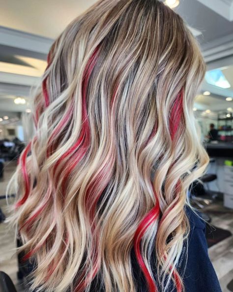 40 Red And Blonde Hair Color Ideas Trending In 2023 Burgundy Blonde Hair, Blonde With Red Highlights, Red Hair With Blonde Highlights, Red Hair With Highlights, Red Blonde Hair, Dyed Red Hair, Dyed Blonde Hair, Dirty Blonde Hair, Red Highlights