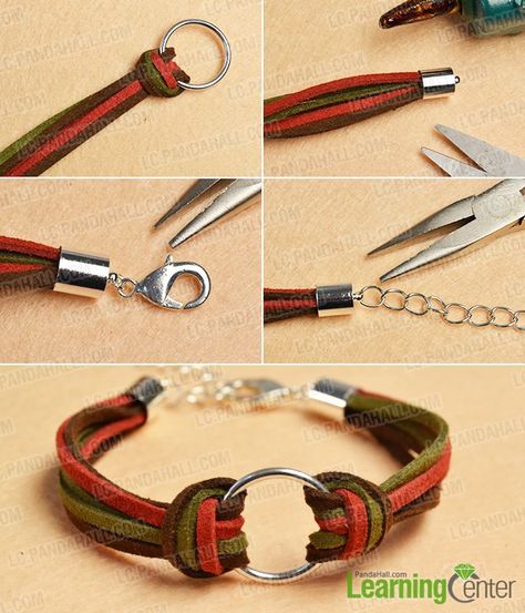 Pandahall Easy Project- How to Make Simple Suede Cord Bracelet within Two Steps- Pandahall.com Beading Design, Wire Wrapped Bangles, Korean Culture, Cord Jewelry, Easy Diy Jewelry, Simple Bracelets, Suede Cord, Homemade Jewelry, Handmade Jewelry Diy