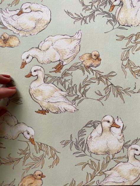 Carleigh Courey, Nursery Room Decoration, 동화 삽화, Duck Print, Nursery Patterns, Baby Illustration, Nursery Room Inspiration, Little Duck, Nursery Inspo