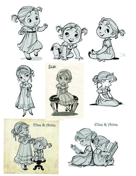 baby anna and elsa Kid Painting, Toddler Drawing, 동화 삽화, Story Drawing, Kids Story, Jin Kim, 디즈니 캐릭터, Elsa And Anna, Characters Design