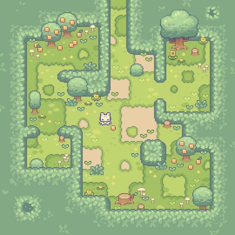 Sprout Lands - Asset Pack by Cup Nooble Cute Map Design, Game Assets 2d Pixel Art, Pixel Art Bush, Pixel Games Aesthetic, Pixel Art Garden, Pixel Art Game Design, Dungeon Pixel Art, Grass Pixel Art, Pixel Game Background