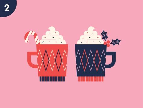 Second Day whipped cream candycane holly festive cup holiday christmas coffee cocoa mug drink retro illustration Pretend Friends, Kawaii Christmas, Winter Illustration, Coffee Illustration, Day Day, Christmas Sweets, 캐릭터 드로잉, Wallpapers Iphone, Second Day