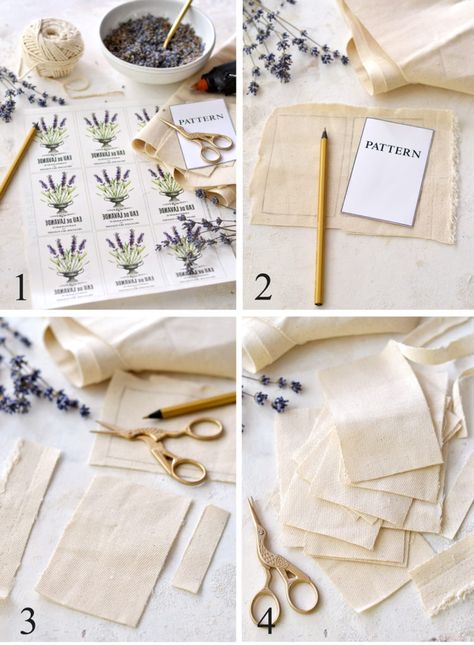 Lavender Sachets Diy, Diy Lavender Bags, Sleep Sachet, Lavender Crafts, Vintage Lavender, Easy Handmade Gifts, Lavender Gifts, The Graphics Fairy, Easy Handmade