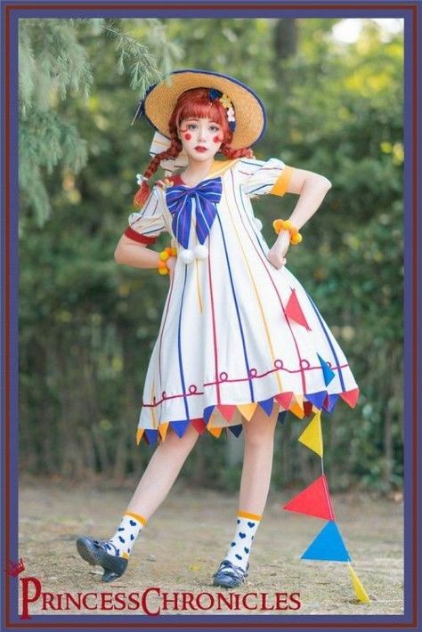 Clowncore Fashion, Clowncore Outfit, Princess Chronicles, Clown Clothes, Op Dress, Cute Clown, Poses References, Sweet Lolita, Lolita Dress