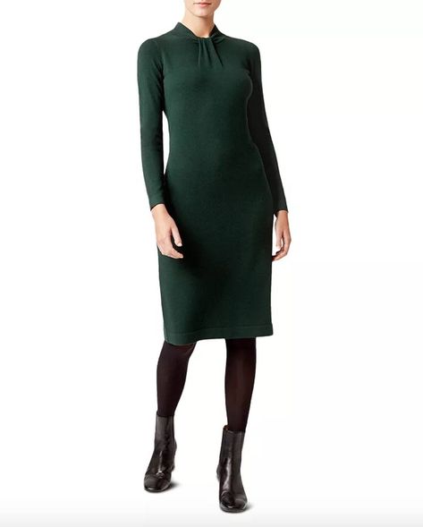 Style Basics: Tights vs. Hose Dress With Tights And Ankle Boots, Dresses With Black Tights, Black Opaque Tights, Personal Fashion Stylist, Dresses Work, Dresses And Tights, Hobbs London, Bold Dresses, Dot Print Dress