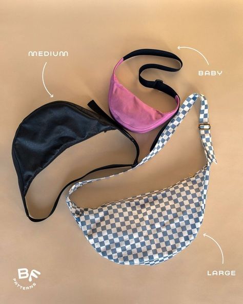 Banana Bag Sewing Pattern, Bestie Bag Pattern, Simple Purse Pattern, Plant Sewing Project, Sewing Projects Fashion, Sewing Patterns Bags Free, Bow Tote Bag Pattern, Cute Bag Sewing Pattern, Crescent Bag Pattern Free