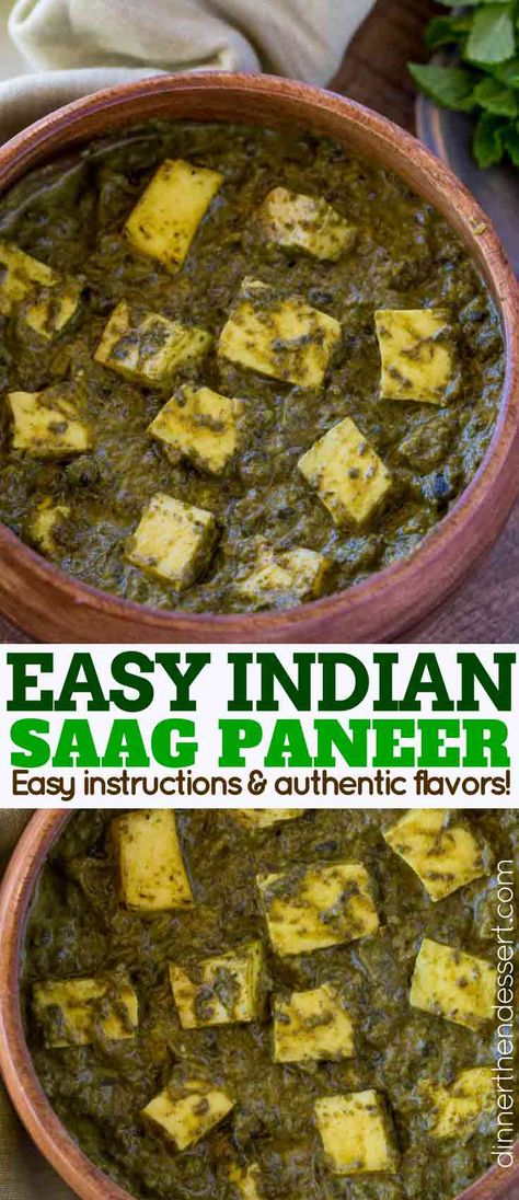 Saag Curry Recipe, Indian Food Recipes Spinach, Spinach Indian Dish, Paneer Spinach Recipes, Indian Spinach Side Dish, Spinach And Paneer Recipes, Indian Spinach Paneer, Spinach Paneer Recipe, Indian Food Recipes Easy Vegetarian