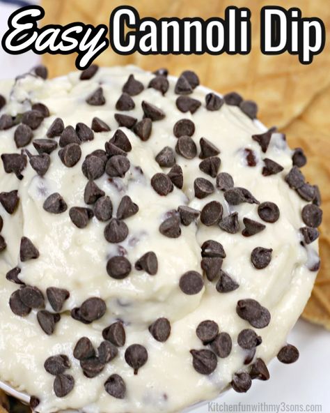 Canoli Dip Easy, Italian Friendsgiving, Cannoli Cookies Recipe, Easy Cannoli Dip, Cannoli Cookies, Cannoli Dip Recipe, Dip Dessert, Easy Cannoli, Dip Ideas