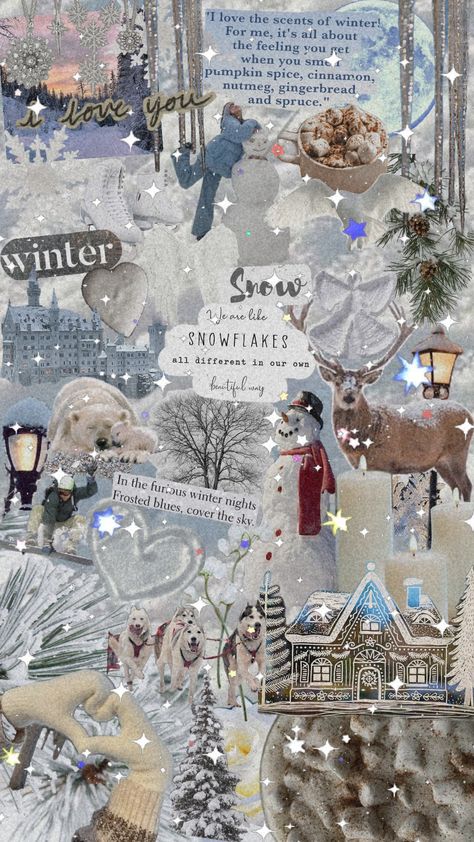 #winter #winteraesthetic #wintercollage #snow #snowaesthetic #snowflake #comp Snow Moodboard Aesthetic, Winter Background Collage, Winter Themed Wallpaper, Winter Iphone Wallpaper Aesthetic, Winter Wallpaper Lockscreen, Winter Collage Wallpaper, Winter Aesthetic Collage, Winter Wallpaper Collage, Winter Lockscreens Aesthetic