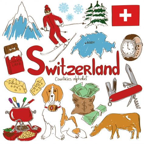 There are many wonderful things about the Swiss–from the cheese all the way to the bank, help your child learn more about Switzerland Culture, Quiz Poster, Scotland Symbols, Country Symbols, Flags Of European Countries, Country Poster, Map Quiz, Europe Culture, Around The World Theme