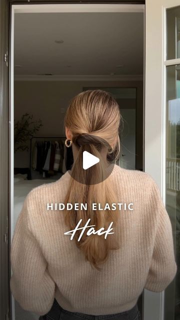 Nichole Ciotti on Instagram: "Quick and easy way to hide your elastic! 💁‍♀️  Gather hair into a ponytail and secure with an elastic. Pull elastic down a couple inches. Create a small opening just above the ponytail on a slight diagonal using your pointer finger and thumb. Pull ponytail through opening and position the hair over the elastic. You may need to finagle this a bit to get it right. Gently pull and tug where needed.  #hair #hairtutorial #updo #hairstyles" Ponytail With Hairband, Pull Through Ponytail, Different Ponytail Hairstyles, Hair Pulled Back, Ponytail Tutorial, Styled Hair, Pulled Back Hairstyles, Fake Hair, A Ponytail