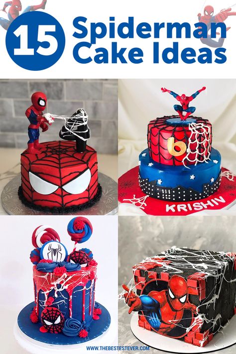 We take a look at 15 of the most amazing Spiderman cake ideas that are perfect for the upcoming birthday party. Be inspired & get ideas. #spiderman #spidermancake Benten Cake, 3rd Birthday Party For Boy Spiderman, Spiderman Birthday Cakes, Superhero Cake Ideas, Boys 3rd Birthday Cake, Spiderman Cake Birthday Boys, Spiderman Cakes For Boys, Birthday Kids, Spiderman 5th Birthday Party