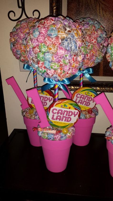 Candyland Dance, Highschool Goals, Ace Birthday, Candyland Theme, Homecoming Themes, Candy Theme Birthday Party, Candy Themed Party, Candy Centerpieces, Dum Dums