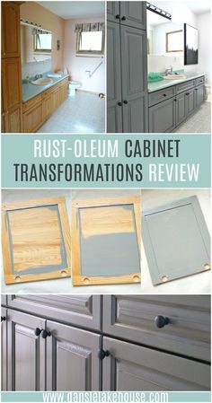 Rust-Oleum Cabinet Transformstions Review with Before and After Photos. The EASY Way to Repaint Melamine or Wood Cabinets, with NO SANDING! See How I Used the Rust-Oleum Cabinet Transformations Kit to Upgrade My Bathroom and Read About How Well it Held Up. #bathroommakeover #paintedcabinets Refinish Bathroom Cabinets, Rustoleum Cabinet Transformation, Paint Cabinets, Cabinet Transformations, Kitchen Cabinet Makeover, Diy Home Decor For Apartments, Craft Spaces, Diy Bathroom Makeover, Kitchen Design Diy