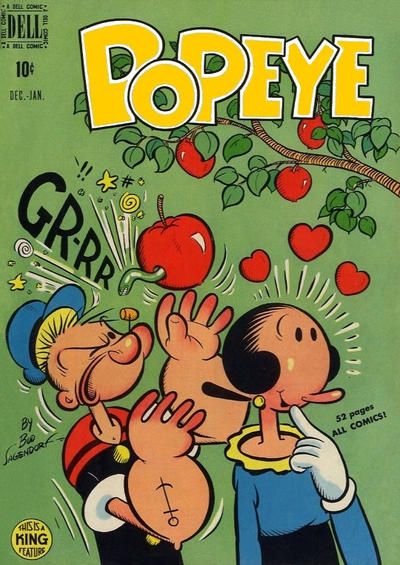 Cover for Popeye (1948 series) #10 Popeye Cartoon, Popeye And Olive, Sejarah Kuno, Dell Comic, Disney Posters, Classic Cartoon Characters, Cartoon Posters, Seni 3d, Old Comics