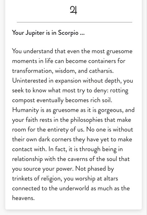 Natal: Jupiter in Scorpio ♏️ Scorpio Jupiter Aesthetic, Scorpio Jupiter, Jupiter In Scorpio, Planetary Aspects, Celtic Tree Astrology, Soul Keeper, Tarot Card Layouts, Natal Chart Astrology, Sidereal Astrology