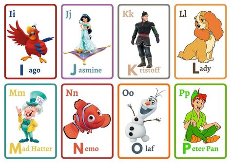 Disney Themed Classroom, Daycare Classroom, Disney Activities, Disney Word, Z Cards, Disney Alphabet, All About Me Preschool, Disney Classroom, Abc Flashcards