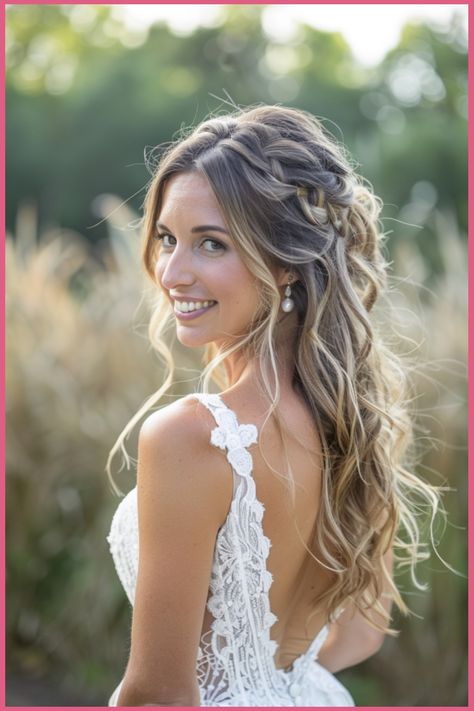 Going for that chilled vibe with your wedding and want to make sure your hair matches the theme? Then you ... Read Article Soft Boho Wedding Hair, Elopement Wedding Hair, Boho Hairstyles Bride, Backyard Wedding Hairstyles, Bridal Boho Hairstyles, Hair Styles For Beach Wedding, Woodsy Wedding Hair, Boho Hairstyles For Long Hair Wedding Bohemian Bride, Boho Style Hairstyles