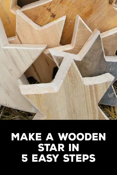 How to Make a Wooden Star Christmas Wooden Stars Decoration, Wooden Christmas Stars Diy Wood, How To Make A Wooden Star, Keyholders Diy Cute Ideas, Diy Wooden Stars Pattern, Wood Stars Diy How To Make, How To Make A Star, Star Making Ideas, Wooden Stars Diy