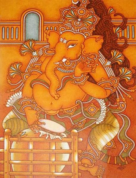 - Kerela Paintings, Indian Mural, Mural Art Design, Painting Mural, Mural Paintings, Ganesh Art Paintings, Madhubani Paintings, Painting Styles, Kerala Mural Painting