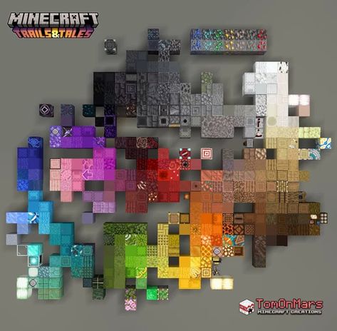 Minecraft 1.20 color palette wheel for block gradients [SCHEM] Minecraft Map Minecraft Palette, Minecraft Gradient, Minecraft Pallets, Minecraft Bases, Minecraft Welten, Minecraft Building Guide, Mc Builds, Minecraft City Buildings, Palette Wall