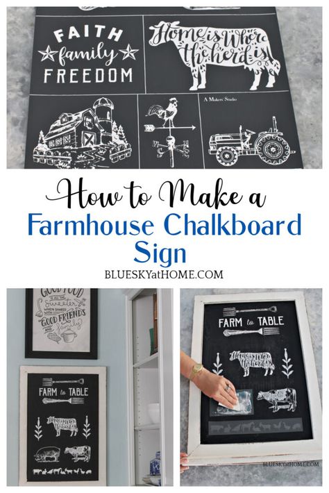 How to Make a Farmhouse Chalkboard Sign with ChalkArt Sealing Chalk Paint, Farmhouse Chalkboard, Chalkboard Vinyl, Large Chalkboard, Ginger Jar Lamp, Chalk Paint Projects, Chalkboard Designs, Stencil Projects, Diy Chalkboard