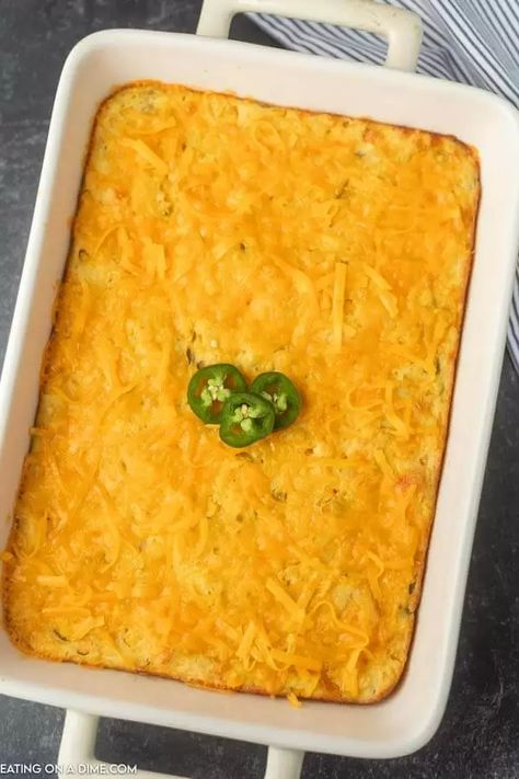 Jalapeño Corn Casserole, Cornbread Souffle, Cornbread Corn Casserole, Cornbread Casserole Jiffy, Cheddar Corn Casserole, Corn Casserole Jiffy, Lunch Casserole, Corn Souffle, Cheesy Corn Casserole