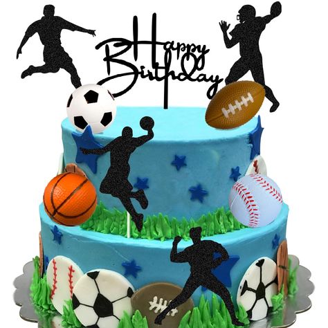 PRICES MAY VARY. Sports cake toppers suitable for sport themed party The material is a safe and plastic material Sports cake toppers with basketball soccer football baseball,suitable for sport themed birthday party Contact us,we will answer your questions at any time Sports cake toppers with basketball soccer football baseball and can be used on multi-layer or single-layer cakes,suitable for sport themed birthday party. All Sports Birthday Cake, Sports Theme Cakes Boys, Sport Cakes For Boys, Sport Themed Birthday Party, Sports Birthday Cake, Sport Themed Party, Boys Bday Cakes, Sports Birthday Cakes, Sports Cake Topper