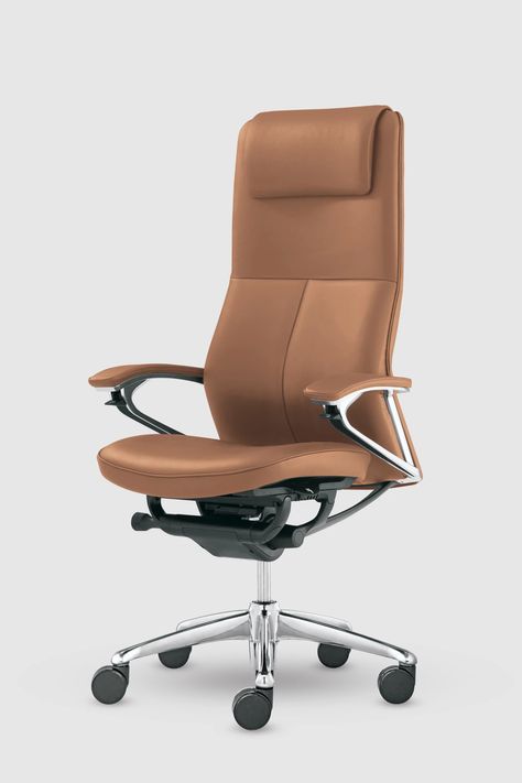 Legender | Executive Chair | Okamura Salotto HK Brown Leather Office Chair, Brown Office Chair, Office Cabin Design, Luxury Office Chairs, Office Chair Accessories, Conference Room Chairs, Velvet Lounge Chair, Best Office Chair, Office Chair Design