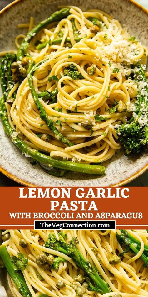 Asparagus Spinach Pasta, Lemony Asparagus Pasta, Healthy Meals With Asparagus, Asparagus Artichoke Pasta, Lemon Garlic Asparagus Pasta, Lemon Garlic Broccoli Pasta, Lemon Veggie Pasta, Asparagus With Pasta, Broccoli Asparagus Recipes